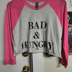 Next Level Apparel Pink and Gray Tee